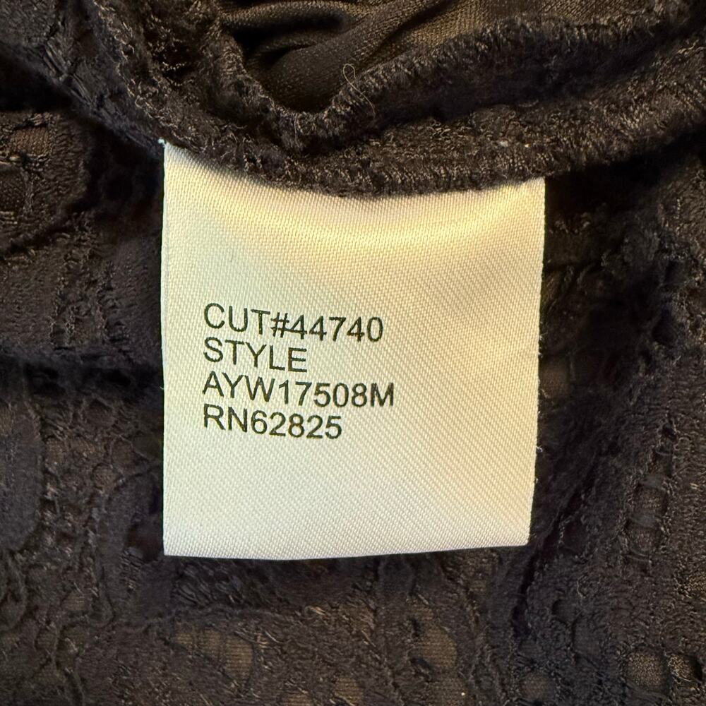 Tadashi Shoji Dress Victoire High-Low Long Sleeve Lace Black Wednesday Size 00 - Picture 7 of 10